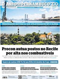 Capa do jornal Diario de Pernambuco 12/03/2026