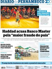 Capa do jornal Diario de Pernambuco 14/01/2026
