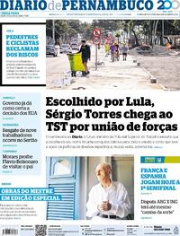 Capa Diario de Pernambuco 14/07/2026