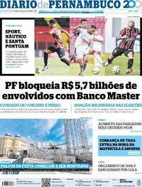 Capa do jornal Diario de Pernambuco 15/01/2026