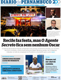 Capa do jornal Diario de Pernambuco 16/03/2026