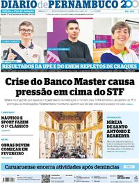 Capa do jornal Diario de Pernambuco 17/01/2026