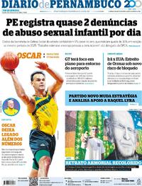 Capa do jornal Diario de Pernambuco 18/04/2026
