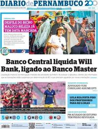Capa do jornal Diario de Pernambuco 22/01/2026