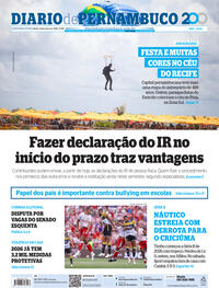Capa do jornal Diario de Pernambuco 23/03/2026