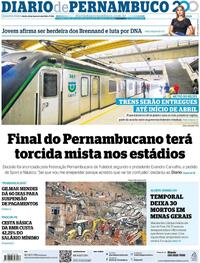Capa do jornal Diario de Pernambuco 25/02/2026