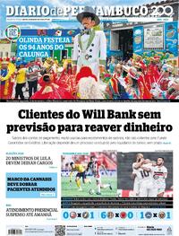 Capa do jornal Diario de Pernambuco 29/01/2026
