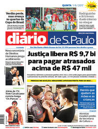 Capa do jornal Diário de São Paulo 01/06/2017