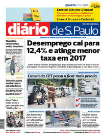 Capa do jornal Diário de São Paulo 01/11/2017
