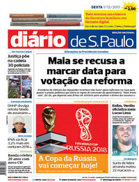 Capa do jornal Diário de São Paulo 01/12/2017