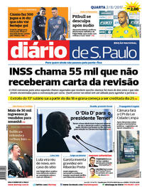 Capa do jornal Diário de São Paulo 02/08/2017