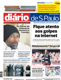 Capa do jornal Diário de São Paulo 02/10/2017