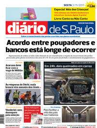Capa do jornal Diário de São Paulo 03/11/2017