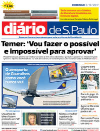 Capa do jornal Diário de São Paulo 03/12/2017