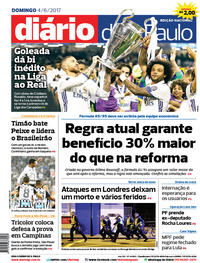 Capa do jornal Diário de São Paulo 04/06/2017
