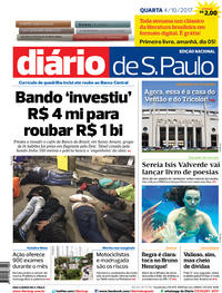 Capa do jornal Diário de São Paulo 04/10/2017