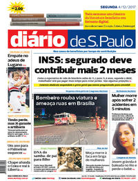Capa do jornal Diário de São Paulo 04/12/2017