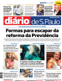 Capa do jornal Diário de São Paulo 05/07/2017