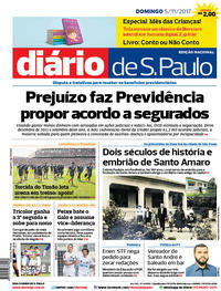 Capa do jornal Diário de São Paulo 05/11/2017