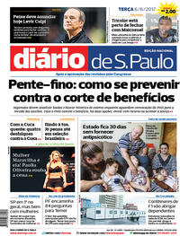 Capa do jornal Diário de São Paulo 06/06/2017