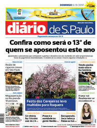 Capa do jornal Diário de São Paulo 06/08/2017
