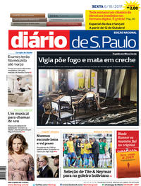 Capa do jornal Diário de São Paulo 06/10/2017