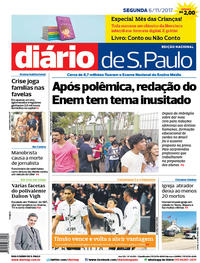 Capa do jornal Diário de São Paulo 06/11/2017