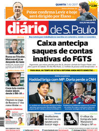 Capa do jornal Diário de São Paulo 07/06/2017