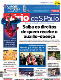 Capa do jornal Diário de São Paulo 07/07/2017