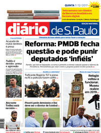 Capa do jornal Diário de São Paulo 07/12/2017