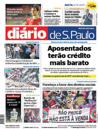 Capa do jornal Diário de São Paulo 08/09/2017