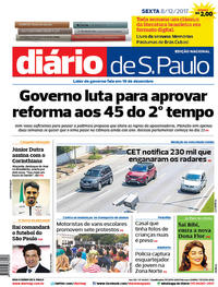 Capa do jornal Diário de São Paulo 08/12/2017