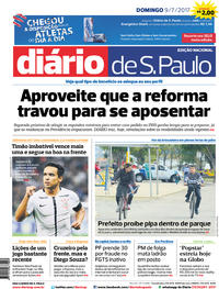 Capa do jornal Diário de São Paulo 09/07/2017