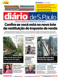 Capa do jornal Diário de São Paulo 09/10/2017