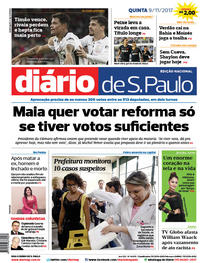 Capa do jornal Diário de São Paulo 09/11/2017