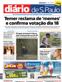 Capa do jornal Diário de São Paulo 09/12/2017