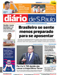 Capa do jornal Diário de São Paulo 10/06/2017