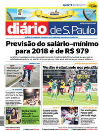 Capa do jornal Diário de São Paulo 10/08/2017