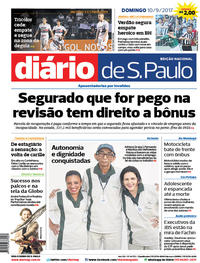 Capa do jornal Diário de São Paulo 10/09/2017