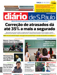 Capa do jornal Diário de São Paulo 10/10/2017