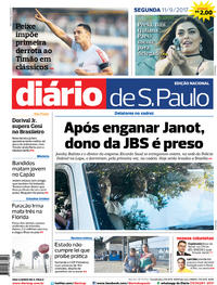Capa do jornal Diário de São Paulo 11/09/2017