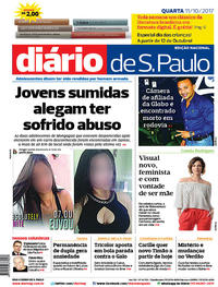 Capa do jornal Diário de São Paulo 11/10/2017