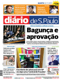 Capa do jornal Diário de São Paulo 12/07/2017