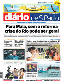 Capa do jornal Diário de São Paulo 12/08/2017