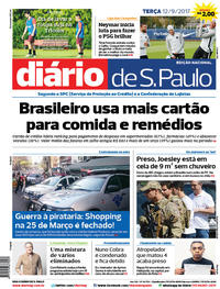 Capa do jornal Diário de São Paulo 12/09/2017