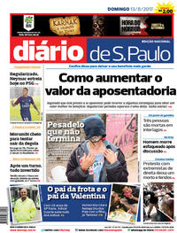 Capa do jornal Diário de São Paulo 13/08/2017