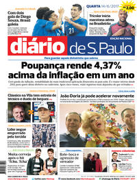 Capa do jornal Diário de São Paulo 14/06/2017