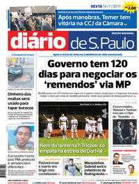 Capa do jornal Diário de São Paulo 14/07/2017