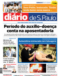 Capa do jornal Diário de São Paulo 15/07/2017