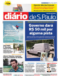 Capa do jornal Diário de São Paulo 15/10/2017